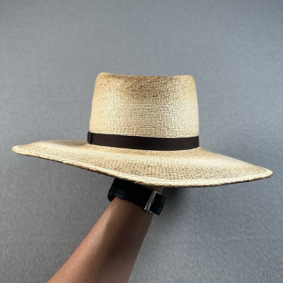 STETSON Sandy Bay Palm Straw Outback Western Hat Adult 6 7/8 Natural Aged NEW - Picture 4 of 11